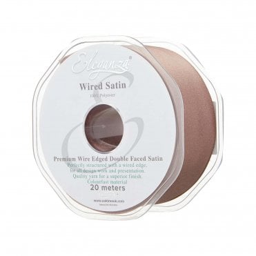Wired Edge Satin Ribbon 38mm x 20m Deep Rose
