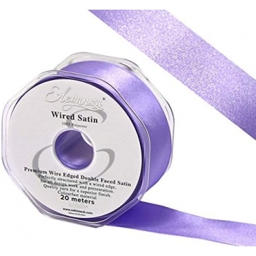 Wired Edge Satin Ribbon 38mm x 20m Lavender