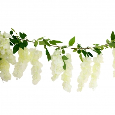 Wisteria Bean Flower Cane Garland Ivory