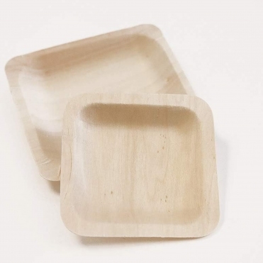 Wooden Eco Square Plate 115mm AC10-2 50pck