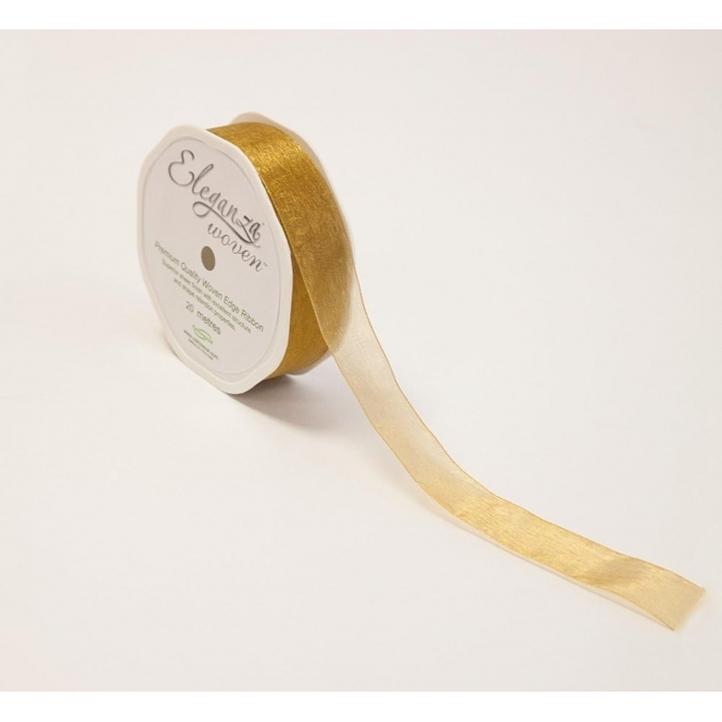 Woven Edge Organza Ribbon 25mm x 20m