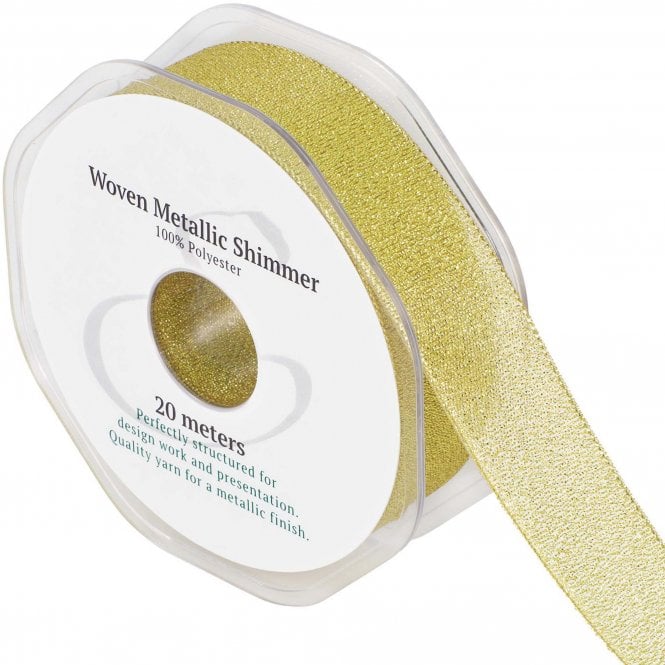 Woven Metallic Shimmer Gold Ribbon
