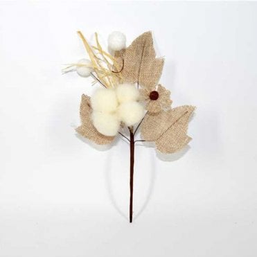 Xmas Cotton Spray Picks Design 2 Pack Of 6