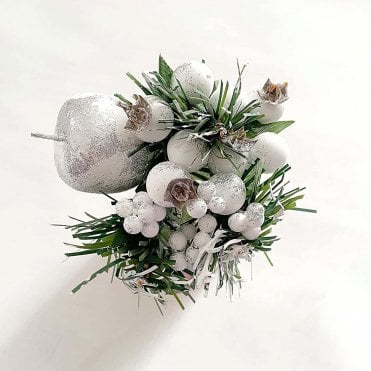 Xmas Frosted Fruit Pick Pack Of 6