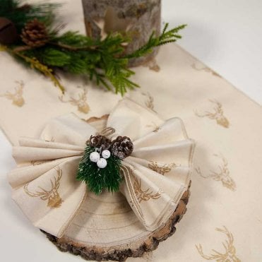 Xmas Napkin Runner Set Linen Dear