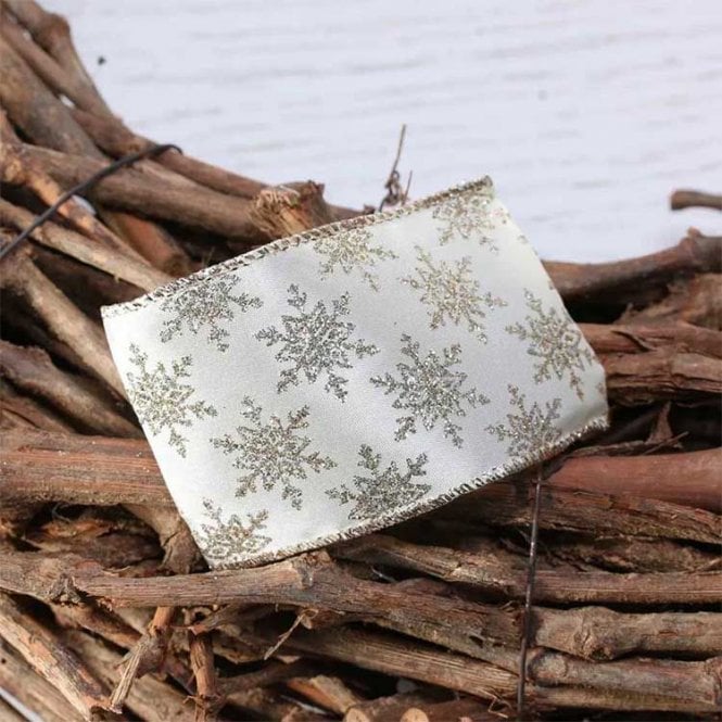 Xmas Ribbon Cream With Champagne Glitter