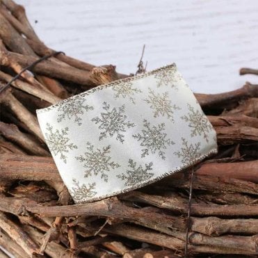 Xmas Ribbon Cream With Champagne Glitter