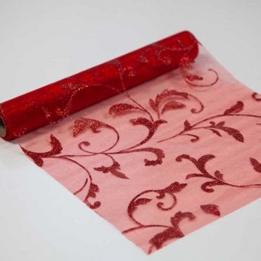 Xmas Roll Swirl Red Glitter