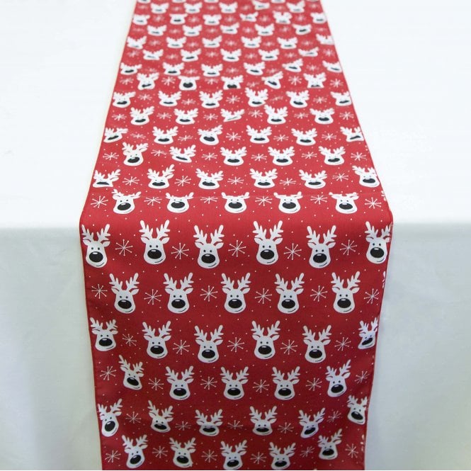 Xmas Rudolf Red/White Table Runners