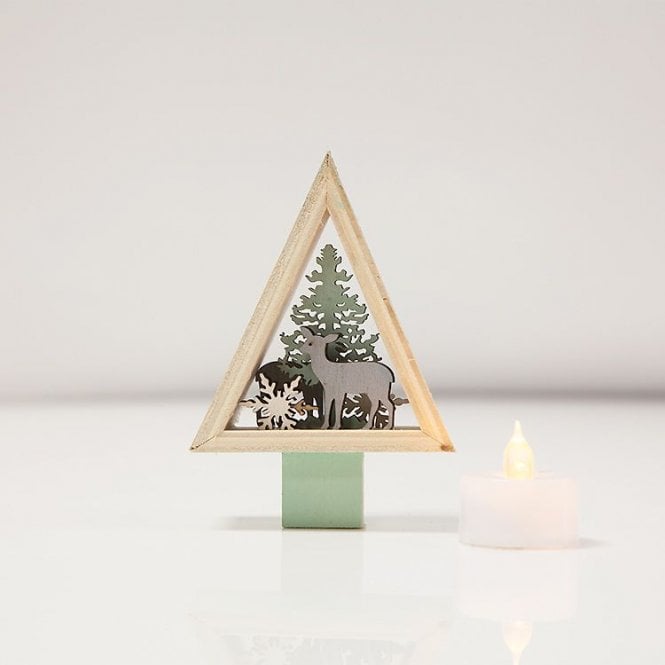 Xmas Wood Xmas Tree Décor Green