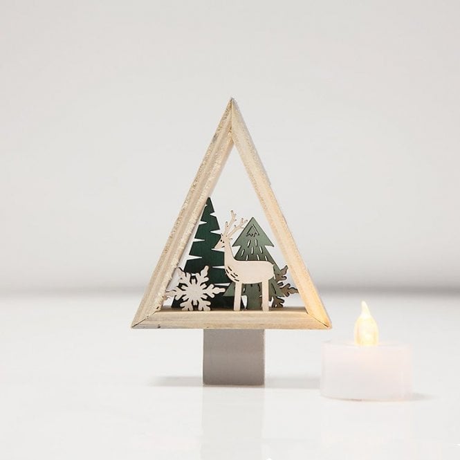 Xmas Wood Xmas Tree Décor Silver