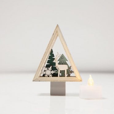 Xmas Wood Xmas Tree Décor Silver